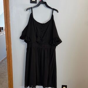 Disney Black Mini Dress with Ruffle Sleeves
